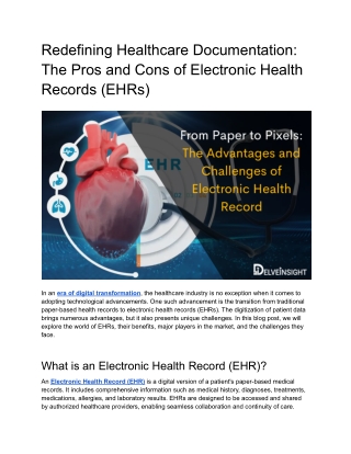 From Paper to Pixels_ The Advantages and Challenges of Electronic Health Record