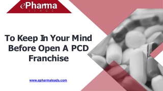 Before open A PCD Franchise | ePharmaLeads