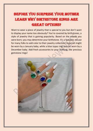 Before You Surprise Your Mother Learn Why Birthstone Rings are Great Options?