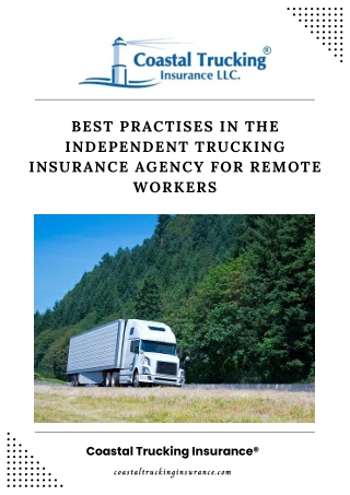 Best Practises in the Independent Trucking Insurance Agency for Remote Workers