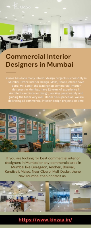 Leading Commercial interior designers in Mumbai - Kinzaa
