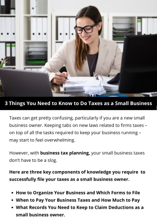 3 Things You Need to Know to Do Taxes as a Small Business