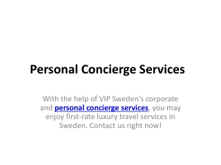 Personal Concierge Services