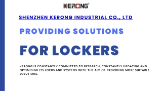 Shenzhen Kerong Industrial Co., Ltd - Digital Cabinet Lock