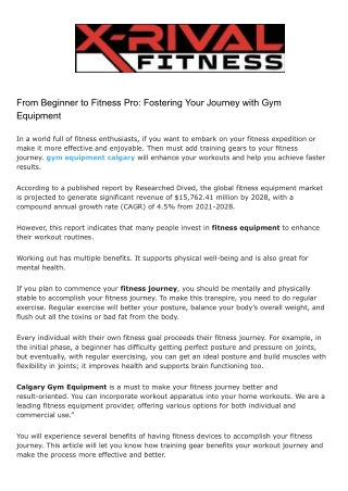 From Beginner to Fitness Pro_ Fostering Your Journey with Gym Equipment