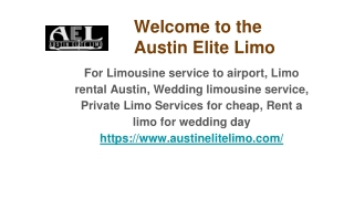 Get the best airport car service near me - Austin Elite Limo