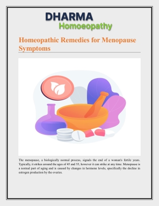 Homeopathic Remedies for Menopause Symptoms