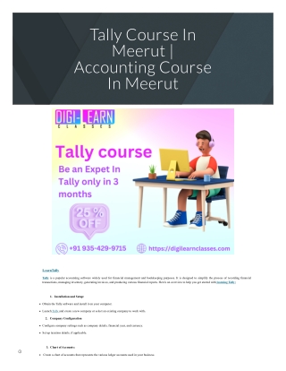 Tally Course In Meerut | Accounting Course In Meerut