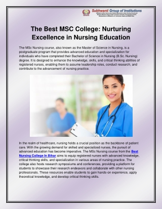 Best Nursing College In Bihar