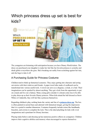 Which princess dress up set is best for kids