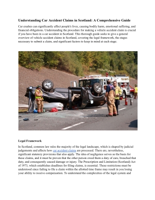 Understanding Car Accident Claims in Scotland: A Comprehensive Guide