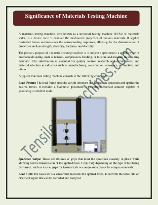 Significance of Materials Testing Machine