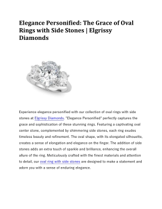 Oval Ring with Side Stones | Elgrissy Diamonds