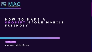 How to make a shopify store mobile friendly