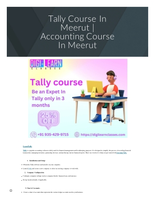 Tally Course In Meerut | Accounting Course In Meerut