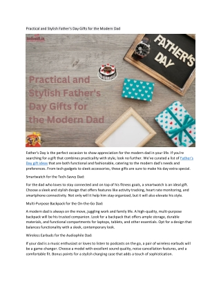 Practical and Stylish Father's Day Gifts for the Modern Dad