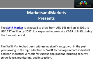 Shortwave Infrared (SWIR) Market: Applications and Market Segments Explored