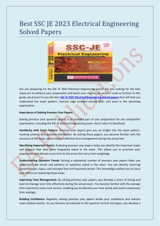 Best SSC JE 2023 Electrical Engineering Solved Papers