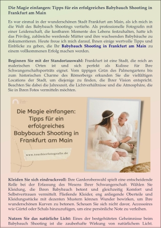 Tipps für ein erfolgreiches Babybauch Shooting in Frankfurt am Main