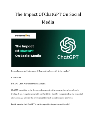 The Impact Of ChatGPT On Social Media