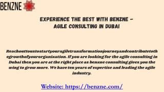 Experience the best with Benzne - agile consulting in Dubai