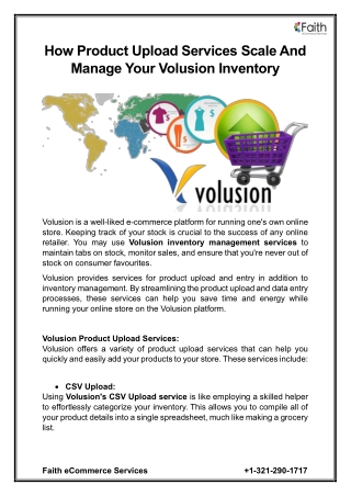 How Product Upload Services Scale And Manage Your Volusion Inventory