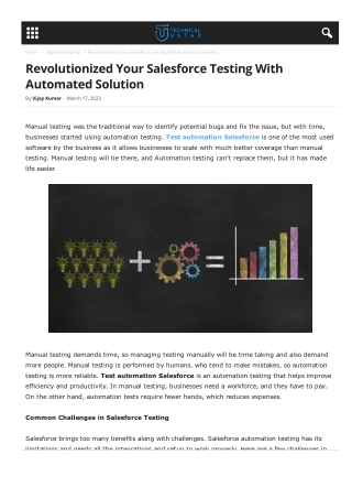 Revolutionized Your Salesforce Testing With Automated Solution