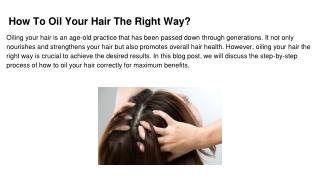 How To Oil Your Hair The Right Way_