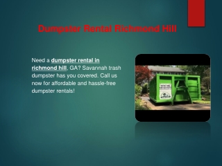 Dumpster Rental Richmond Hill