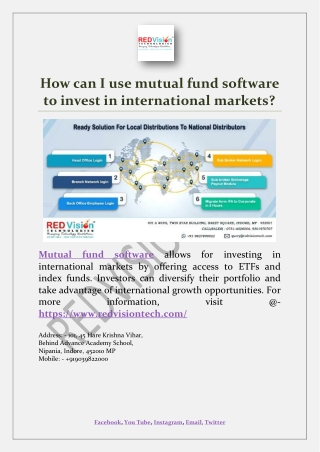 How can I use mutual fund software to invest in international markets