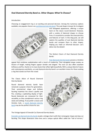 Oval Diamond Eternity Band vs  Other Shapes What To Choose