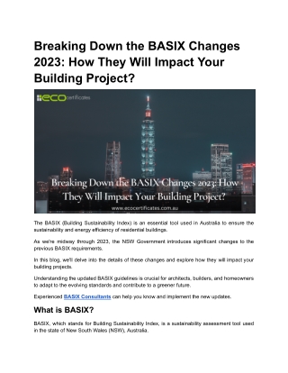 Breaking Down the BASIX Changes 2023_ How They Will Impact Your Building Project