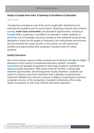 Study in Canada from India A Gateway to Excellence in Education