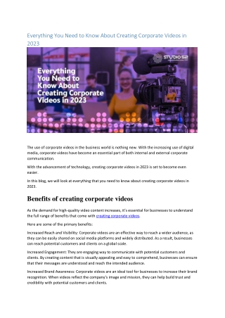 Everything You Need to Know About Creating Corporate Videos in 2023