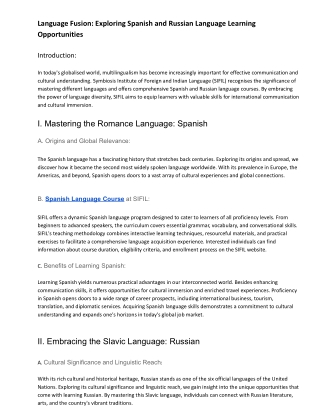 Language Fusion: Exploring Spanish and Russian Language Learning Opportunities