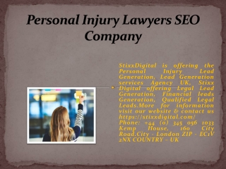 Personal Injury Lawyers SEO Company