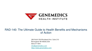 RAD-140 The Ultimate Guide to Health Benefits and Mechanisms of Action