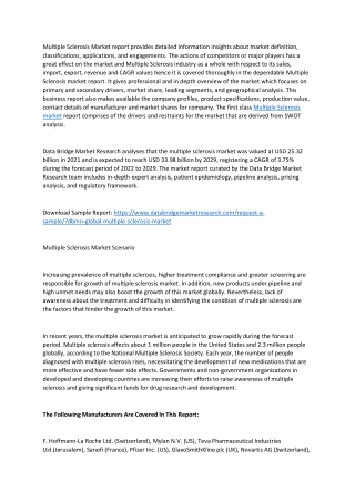 Multiple Sclerosis Market 1