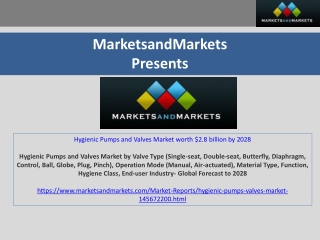 Hygienic Pumps and Valves Market worth $2.8 billion by 2028