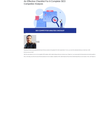 Checklist for SEO Competitor Analysis
