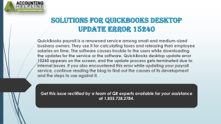 Effective Solutions to Fix QuickBooks desktop update error 15240