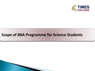 Scope of BBA Programme for Science Students