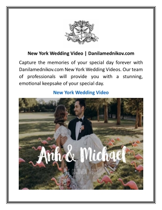 New York Wedding Video | Danilamednikov.com