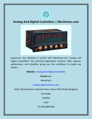 Analog And Digital Controllers  Mechtrace