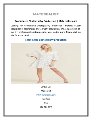 Ecommerce Photography Production  Materealist