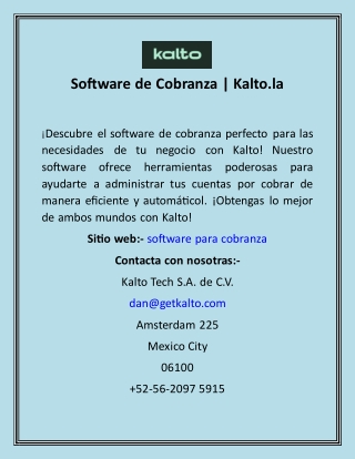 Software de Cobranza  Kalto.la