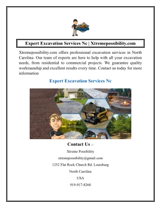 Expert Excavation Services Nc  Xtremepossibility.com