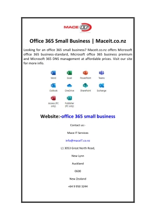 Office 365 Small Business Maceit.co.nz