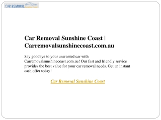 Car Removal Sunshine Coast  Carremovalsunshinecoast.com.au