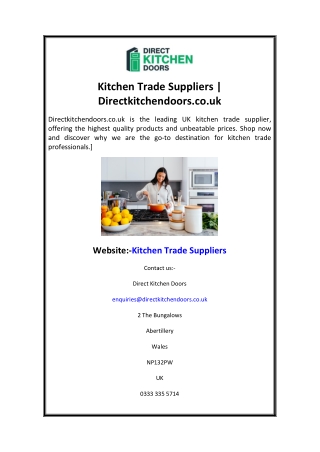 Kitchen Trade Suppliers  Directkitchendoors.co.uk